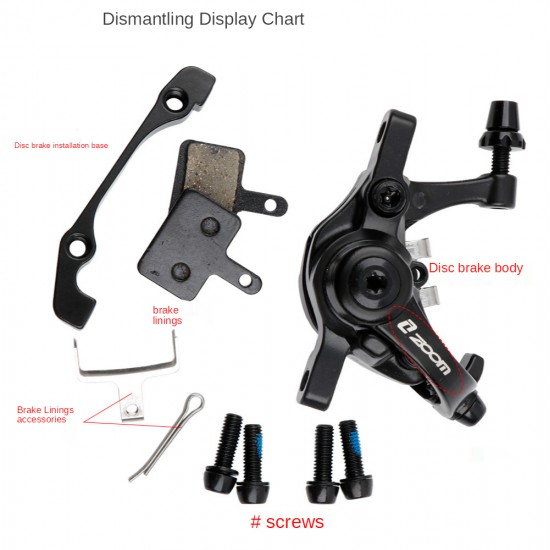 Bicycle Bilateral Drive Disc Brake Caliper Mountain MTB Road Bike Mechanical Aluminum Alloy Caliper Disc Brakes Caliper