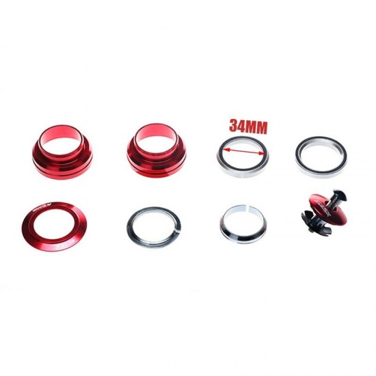 1 1/8" 34MM MTB Bike Headset Bearings Top Cap Cover Spacer Mountain Bicycle Threadless External Sealed Cartridge Stem 28.6 Fork