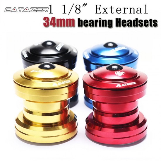 1 1/8" 34MM MTB Bike Headset Bearings Top Cap Cover Spacer Mountain Bicycle Threadless External Sealed Cartridge Stem 28.6 Fork