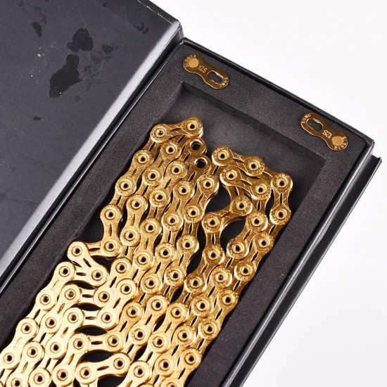 12 Speed 126L Gold Hollow Light weight Bike chain X1 X12 1X12 System Connector Included for bicycle