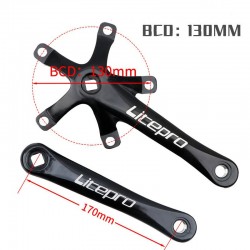 130 BCD Bicycle Chainring Crankset Folding Bike BMX Single Speed Litepro Chainwheel AL7075 170mm Crank