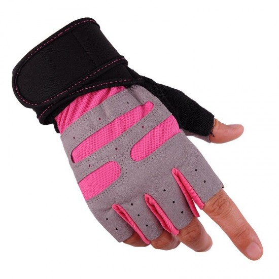Women/Men Anti-skid Sports Gym Gloves Body Building Training Half Finger Guantes Fitness Exercise Weight Lifting Gloves