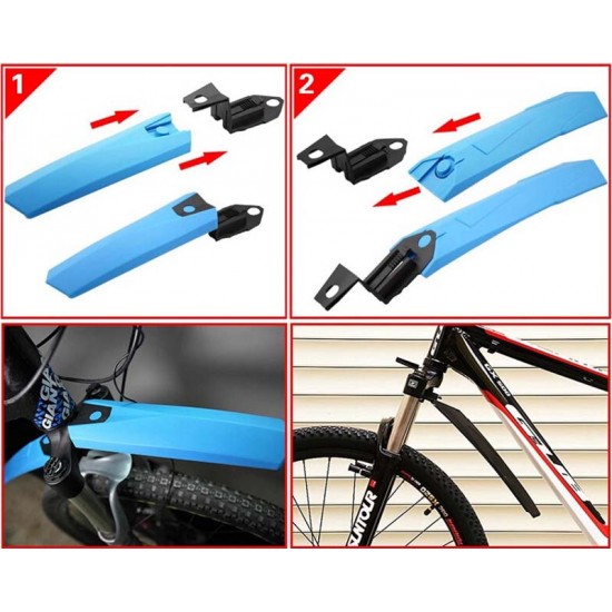2PCS Cycling Mountain Bike Bicycle Front Mudguard Rear Fender Mud Guard Set for MTB Road Bike Wings