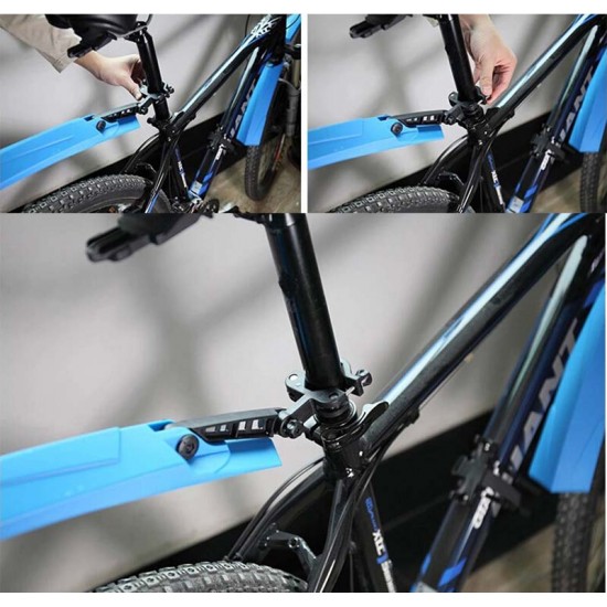 2PCS Cycling Mountain Bike Bicycle Front Mudguard Rear Fender Mud Guard Set for MTB Road Bike Wings
