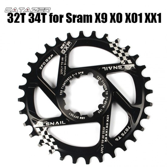 32T 34T 36T 38T 40T X9 X0 XX1 XO1 Bicycle Chainring Central Locking CNC AL7075 Aluminum Mountain Bike Chain Wheel for SRAM GXP