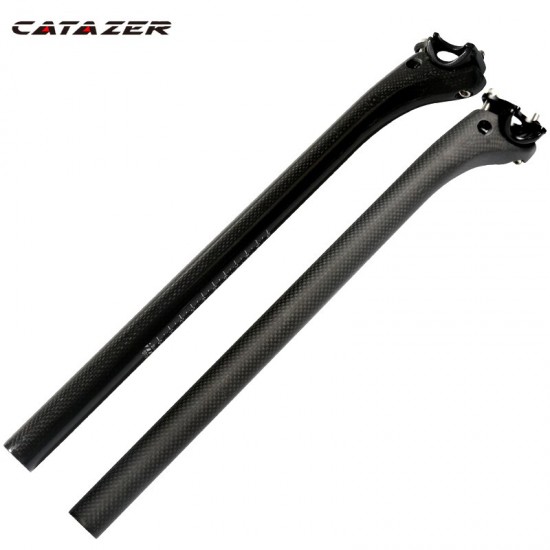 3K Full Carbon Fiber Bicycle Seatpost Offset 20mm Bicycle Parts 25.4/.27.2/30.8/31.6*350/400mm Mountain Road Bike Seatpost