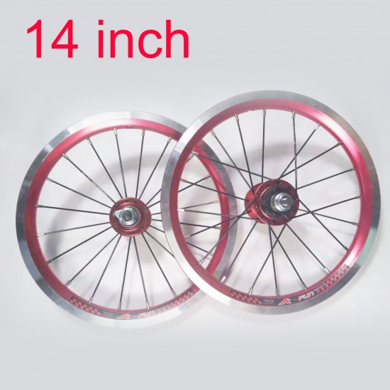 4 Bearing 14 Inch Alumilum Alloy Child Bike Wheelset 20H V Brake Kids Bike Wheel 412 Folding Bike Wheels