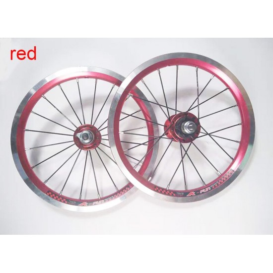 4 Bearing 14 Inch Alumilum Alloy Child Bike Wheelset 20H V Brake Kids Bike Wheel 412 Folding Bike Wheels