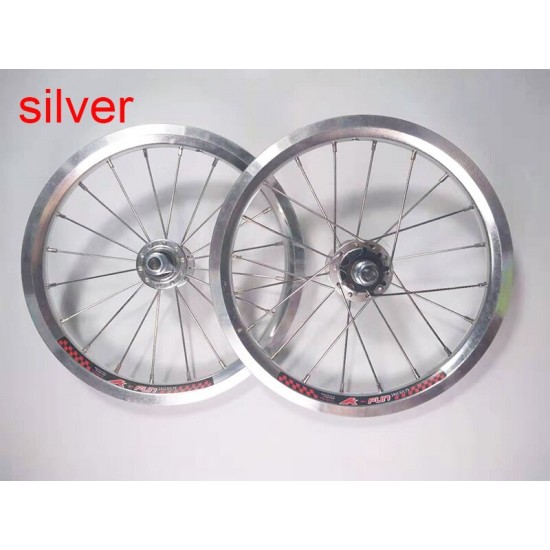 4 Bearing 14 Inch Alumilum Alloy Child Bike Wheelset 20H V Brake Kids Bike Wheel 412 Folding Bike Wheels
