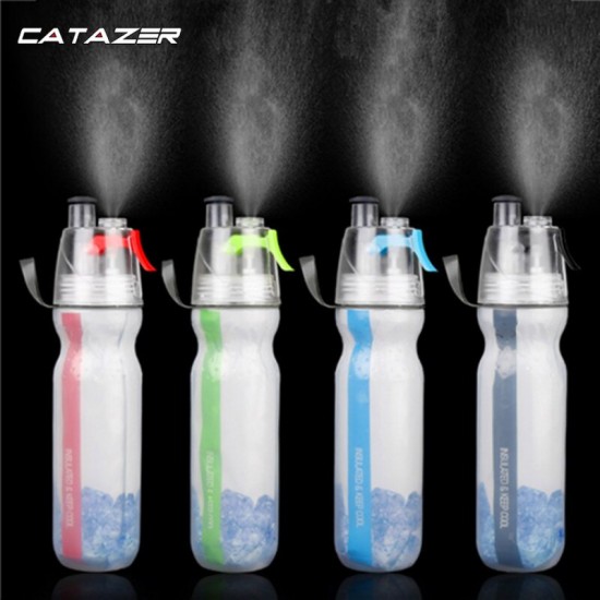 500ml Bicycle Water Bottle Outdoor Sports Cycling Spray Riding Bottle PE Double Keep Cool Plastic Bike Water Cup