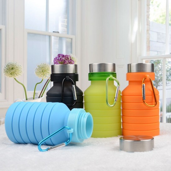 550ml Silica Creative Foldable Water Bottle Travel Mountaineering Portable Cycling Cup Bike Water Cup Folding Water Bottle