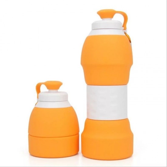580ml Outdoor Travel Foldable water bottle Silicone cup Folding water bottle Mini Collapsible bottled water bottles 3 colors