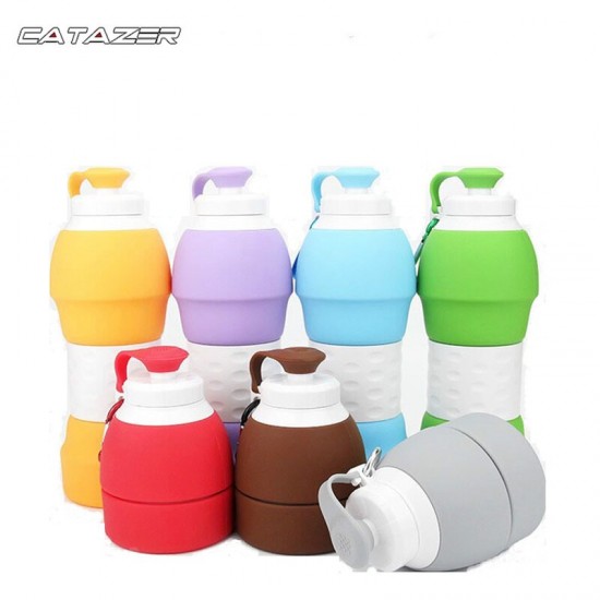 580ml Outdoor Travel Foldable water bottle Silicone cup Folding water bottle Mini Collapsible bottled water bottles 3 colors