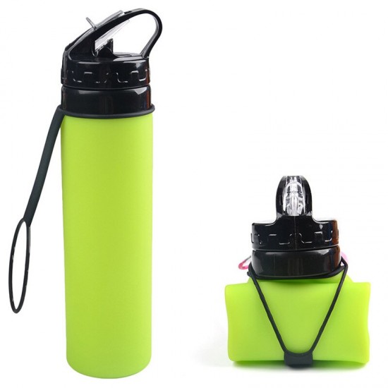600ML Food Grade Silicone Collapsible Water Bottles Travel Folding Bottle Portable Kettle My Foldable Drink Bottle Water Bottle