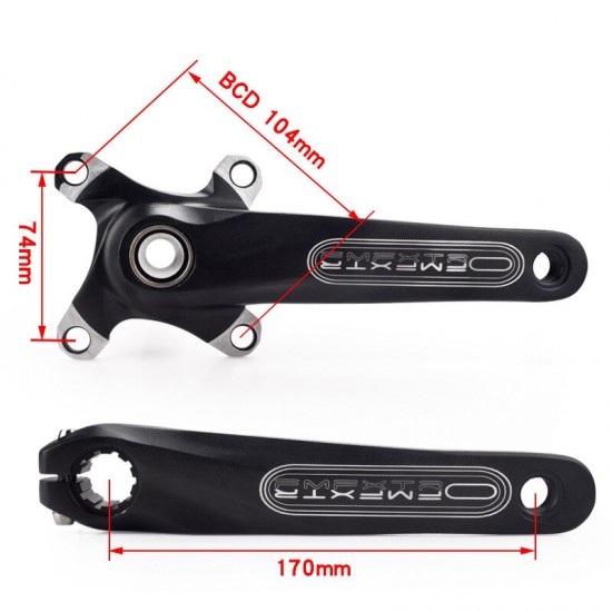 8/9/10Speed Aluminium Reparatie Chain Ring Fietsen 170Mm 104BCD Deel Crankstel Roestvrij Mountainbike crank Track Crankstel