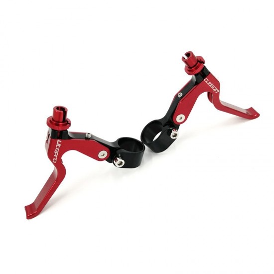 89g/pair Lightweight Road Bike Aluminum Brake Lever 22.2mm Folding Bike V Brake Lever Aluminum Alloy Silver-Black-Red