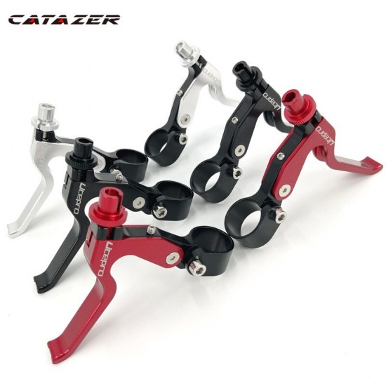 89g/pair Lightweight Road Bike Aluminum Brake Lever 22.2mm Folding Bike V Brake Lever Aluminum Alloy Silver-Black-Red