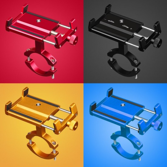 Anti-Slip Universal Bicycle Bike Motorcycle Phone Holder Mount Bracket Smart Mobile Racks Cellphone Handlebar Clip 360 Rotatable