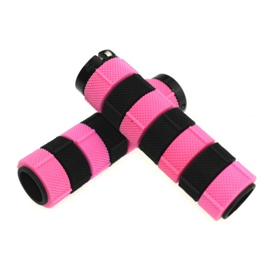 Bicycle Handles Silicone Thickening Color Matching Locking Bicycle Accessories Alluminium Alloy+Rubber Material 5 Color