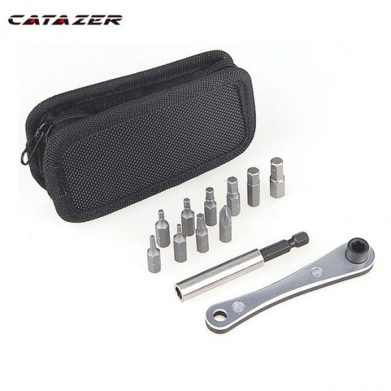 Bike Hand Bicycle Repair Tool Kits 10In1 Bike Ratchet Wrench Hex Keys Cross T25 T10 Cycling Repair Tools Alloy Steel Torx wrench