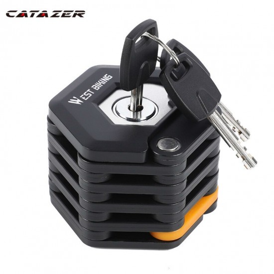 Bike Lock Anti Theft Foldable Chain Locks With Key Alloy Steel Folding Safety Motorcycle Bicycle Locks For Cycling