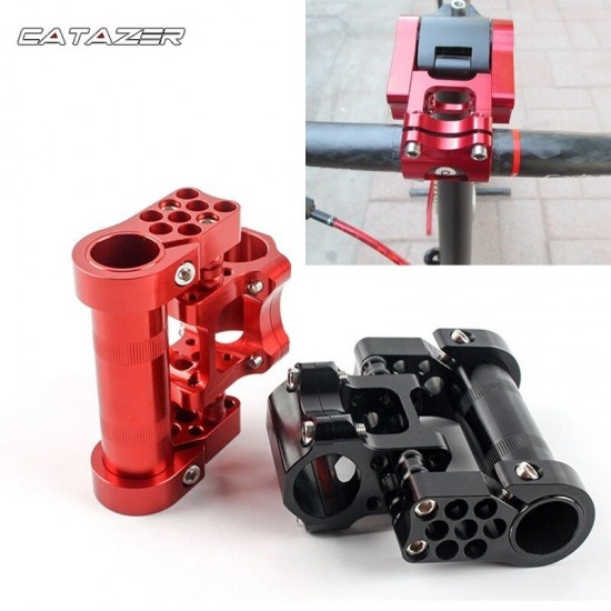 Bike Stem Folding Bicycle Adjustable Double Stem Riser 25.4mm Ultra-light Aluminum Alloy CNC Bmx Bike Handlebar Stem Extender