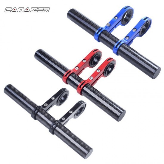 Carbon Fiber Fiets Stuur Extender Mountainbike Mtb Snelheidsmeter Mount Koplamp Zaklamp Lamphouder Stuur Expander