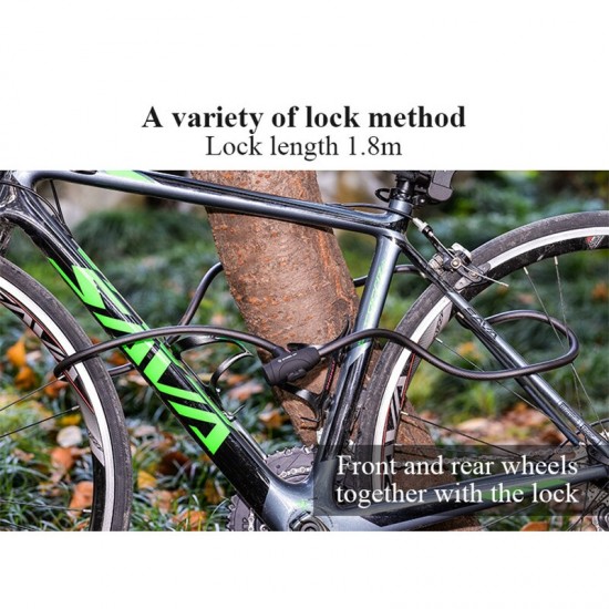 Catazer 1.2/ 1.8m Bike Lock Anti-theft Mountain Bike Password Lock Steel Cable Lock Bike Riding Accessories General Electric Car