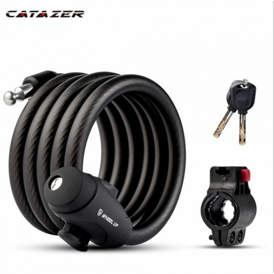 Catazer 1.2/ 1.8m Bike Lock Anti-theft Mountain Bike Password Lock Steel Cable Lock Bike Riding Accessories General Electric Car