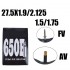 Catazer 1Pcs 27.5*1.5-1.75 1.9-2.135 Mountain Bikes  Inner Tube Bicycle Tire Cycling Accessories AV FV presta valve 48L 60L