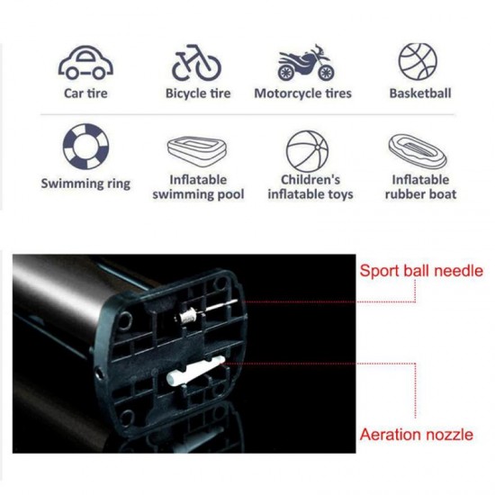 Portable Ultra-light MTB Bike Pump Portable Cycling Inflator Air Pump Bike Floor Pump Foot Activated 18*10cm Ball Pump