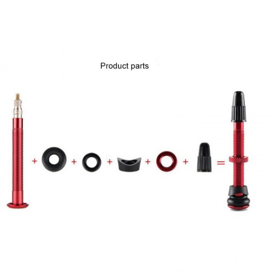 One Piece 72MM/ 58MM Bicycle Vacuum Tire Nozzle Bike Vacuum Tyre Tubeless Presta Valve Extension Aluminum Alloy