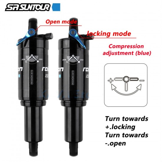 SUNTOUR Mountain Bike Reear Shock Suspension Frame Air Rear Shock 165/190/200mm with Lockout