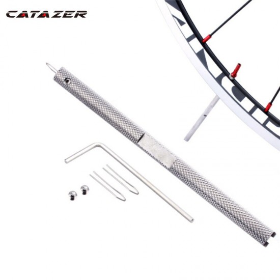 Fiets Duurzaam Spaaknippels Perforator Fiets Wiel Reparatie Tool Met Inbussleutel & Schroef Wiel Bouwen Tepels Gereedschap