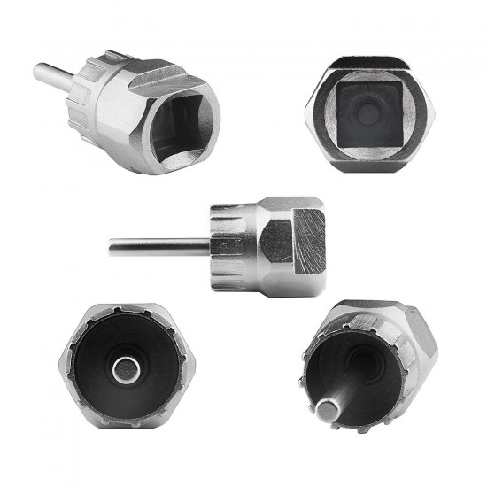 Bicycle Integrated Axle Tool 8mm Hexagon Socket with 4 Square Cap 2 Wrench Flywheel Tool Bicycle Sprocket Removal Tools