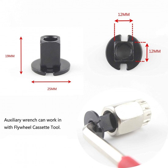 Bicycle Integrated Axle Tool 8mm Hexagon Socket with 4 Square Cap 2 Wrench Flywheel Tool Bicycle Sprocket Removal Tools