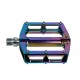 Bicycle Pedal Aluminum Alloy Foot Pedal 2-Bearing Bike Pedal Rainbow Colorful Electroplating Pedals
