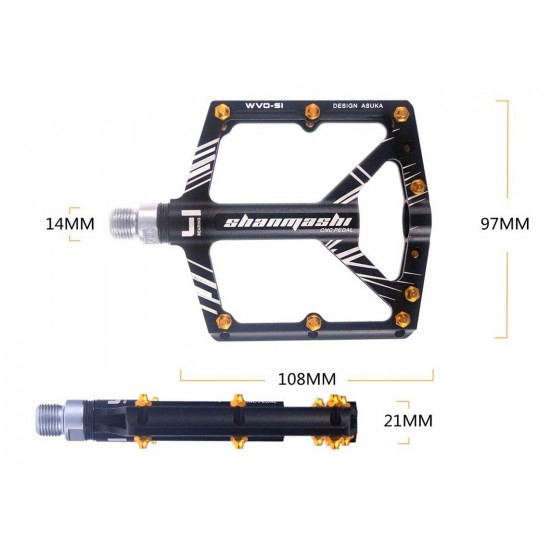 Bicycle Pedals 8 Bearings Wide Non-slip Aviation Aluminum Alloy Bike Pedal Ultra-thin MTB Pedal With Shackles Bicycle Pedal