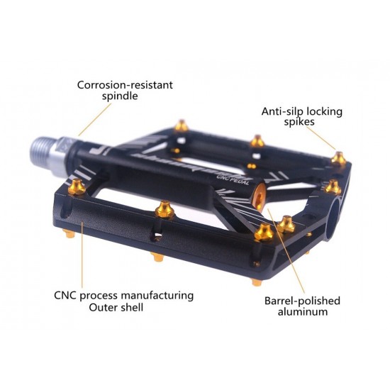 Bicycle Pedals 8 Bearings Wide Non-slip Aviation Aluminum Alloy Bike Pedal Ultra-thin MTB Pedal With Shackles Bicycle Pedal