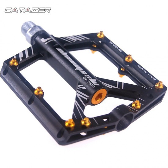 Bicycle Pedals 8 Bearings Wide Non-slip Aviation Aluminum Alloy Bike Pedal Ultra-thin MTB Pedal With Shackles Bicycle Pedal