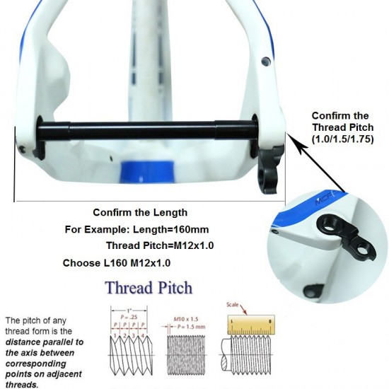 Fiets Quick Release Steekas Spiesjes Mtb Boost Road Schijfrem Vet Fiets 122/138/148/160/167/173/183Mm * M15x1.5 M12x1.5 M12x1.0