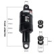 DNM AO-6 Rear Shock Air Pressure Adjustable 100/125/150/165mm Folding Bike DH/AM MTB Bike Bicycle Rear Shock Absorber