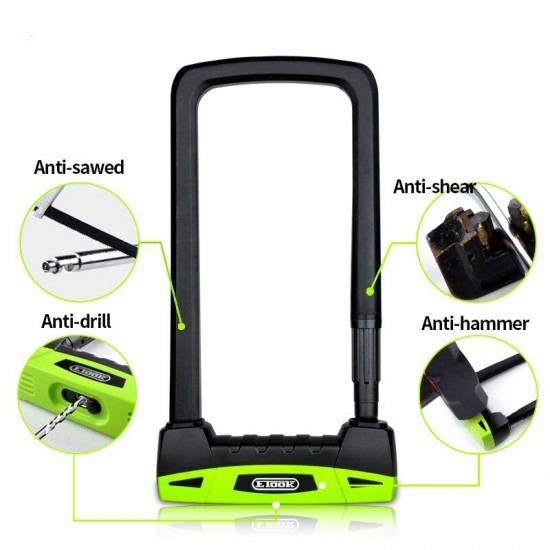 Bike U-lock High End 20T Hydraulic Shear Resistant Lock Motorcycle Lock Convenient Lock Frame Bicycle Accessories