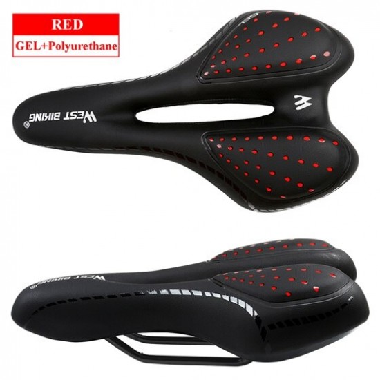 Bike Saddle Silicone Cushion PU Leather Surface Silica Filled Gel Comfortable Cycling Seat Shockproof Bicycle Saddle