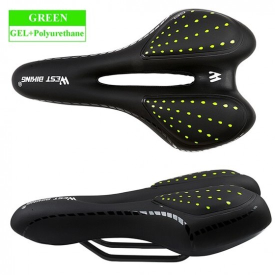 Bike Saddle Silicone Cushion PU Leather Surface Silica Filled Gel Comfortable Cycling Seat Shockproof Bicycle Saddle