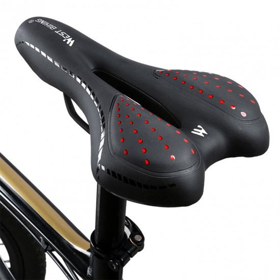 Bike Saddle Silicone Cushion PU Leather Surface Silica Filled Gel Comfortable Cycling Seat Shockproof Bicycle Saddle