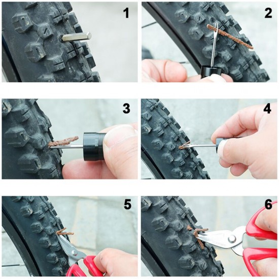 Bicycle Tire Repair Tools MTB Road Bike Tubeless Rubber Strip Cycling Car Motorcycle Portable Tyre Puncture Repairing Tool