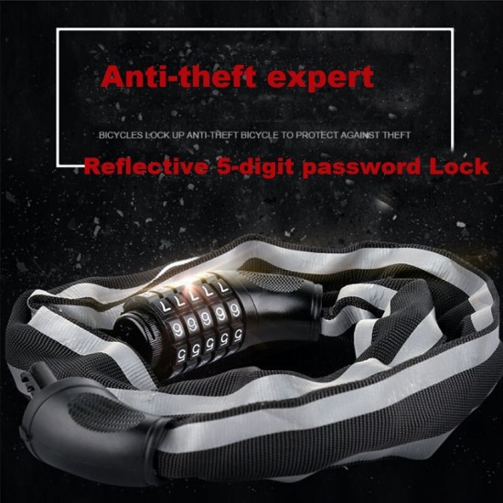 Bicycle Lock 732 Chain Lock Anti-theft Mountain Bike Code Lock Steel Cable Lock Bicycle General Chain Lock Electric Car