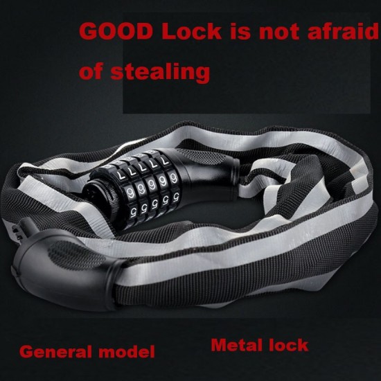 Bicycle Lock 732 Chain Lock Anti-theft Mountain Bike Code Lock Steel Cable Lock Bicycle General Chain Lock Electric Car