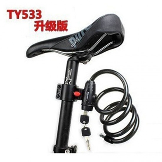 Bicycle Lock Key Anti-theft Security MTB Pad Lock Mountain Bike Wire Road Bike Safety Cable Lock Bicycle Protection Motorcycle